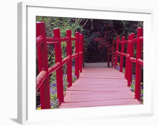 Red Bridge, Magnolia Plantation and Gardens, Charleston, South Carolina, USA-Julie Eggers-Framed Photographic Print