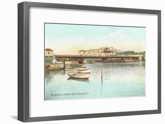 Red Bridge over Seekonk River, Providence, Rhode Island-null-Framed Art Print