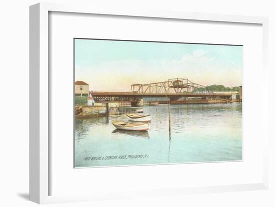 Red Bridge over Seekonk River, Providence, Rhode Island-null-Framed Art Print