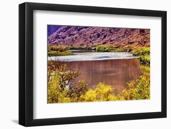 Red Brown Yellow Colorado River Reflection Abstract near Arches National Park Moab Utah-BILLPERRY-Framed Photographic Print