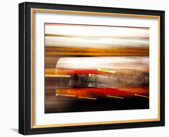 Red Bus-Felipe Rodriguez-Framed Photographic Print