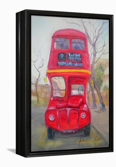 Red Bus-Antonia Myatt-Framed Premier Image Canvas