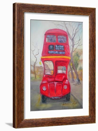 Red Bus-Antonia Myatt-Framed Giclee Print