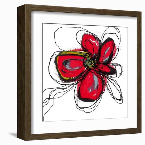 Red Butterfly Flower-Jan Weiss-Framed Art Print