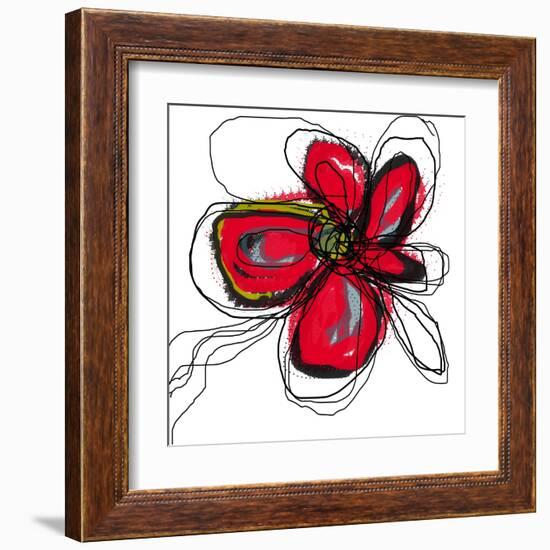 Red Butterfly Flower-Jan Weiss-Framed Art Print