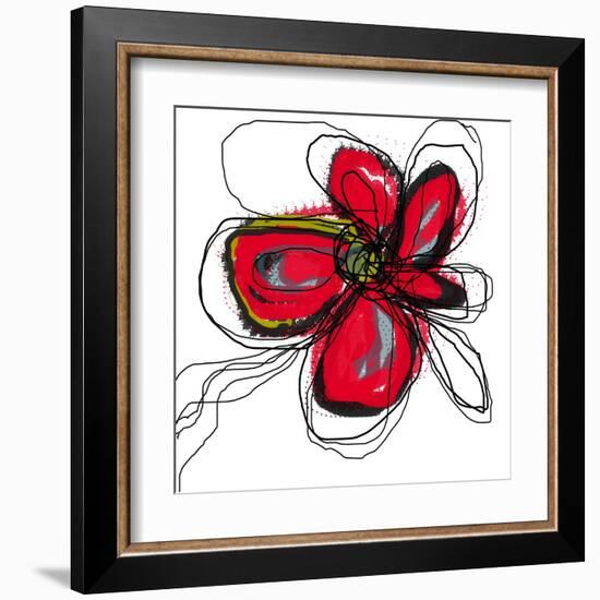 Red Butterfly Flower-Jan Weiss-Framed Art Print