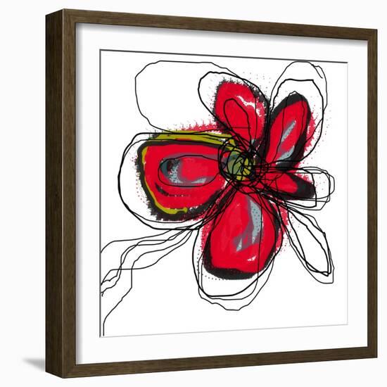 Red Butterfly Flower-Jan Weiss-Framed Art Print