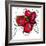 Red Butterfly Flower-Jan Weiss-Framed Art Print