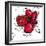 Red Butterfly Flower-Jan Weiss-Framed Art Print