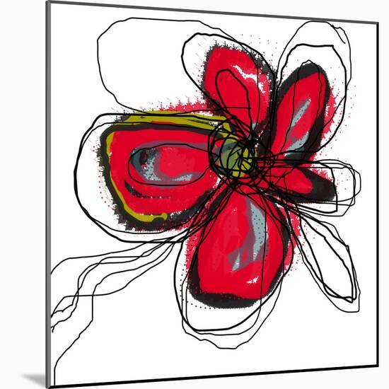 Red Butterfly Flower-Jan Weiss-Mounted Art Print