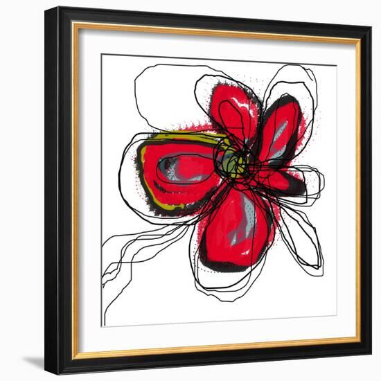 Red Butterfly Flower-Jan Weiss-Framed Art Print