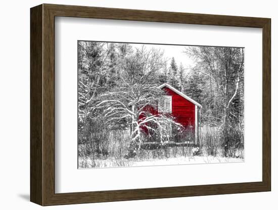 Red Cabin in the Forest-Philippe Sainte-Laudy-Framed Photographic Print