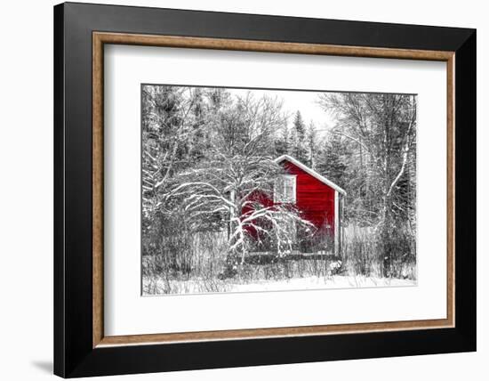 Red Cabin in the Forest-Philippe Sainte-Laudy-Framed Photographic Print