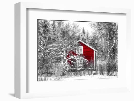 Red Cabin in the Forest-Philippe Sainte-Laudy-Framed Photographic Print