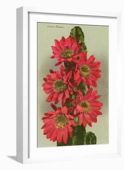 Red Cactus Flowers-null-Framed Art Print