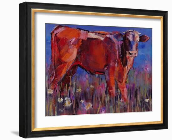 Red Calf, Cazalla De La Sierra, 1999 (Oil on Canvas)-Mark Adlington-Framed Giclee Print