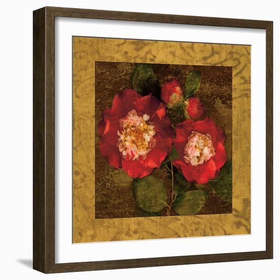 Red Camellias II-John Seba-Framed Art Print