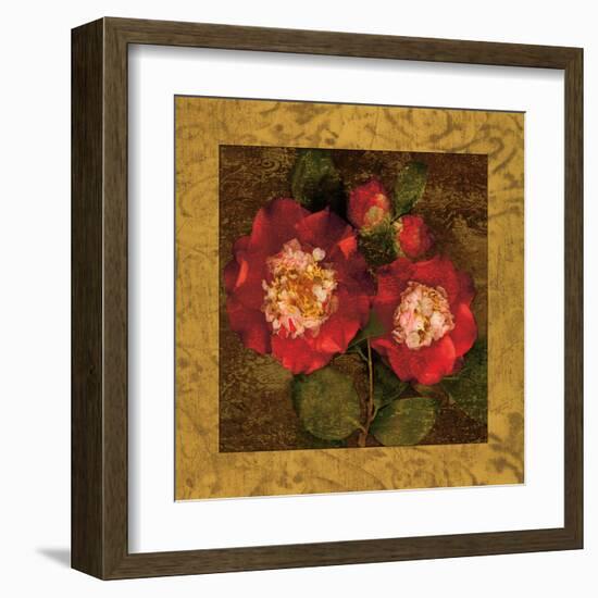 Red Camellias II-John Seba-Framed Art Print