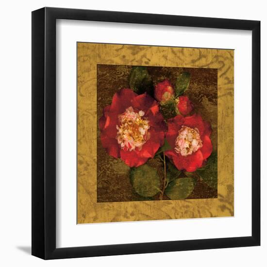 Red Camellias II-John Seba-Framed Art Print