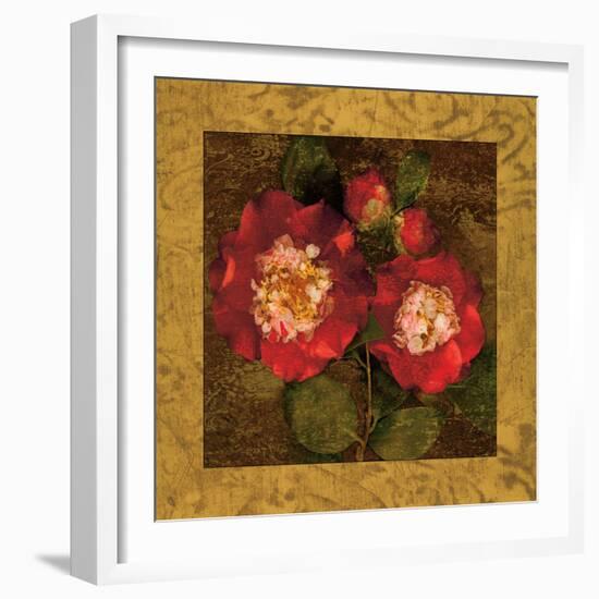 Red Camellias II-John Seba-Framed Premium Giclee Print