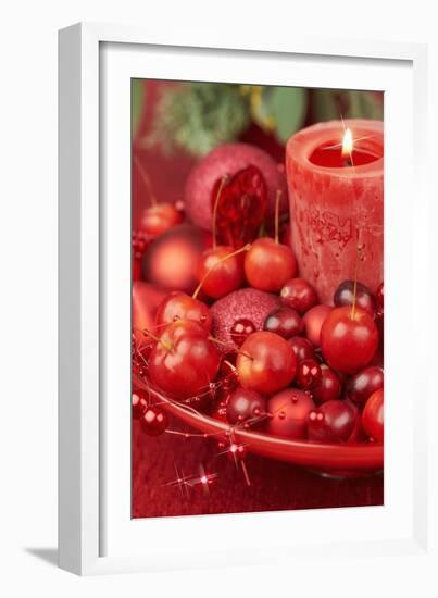 Red Candle and Baubles-Cora Niele-Framed Giclee Print