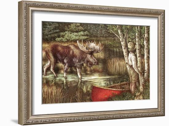 Red Canoe-Anne Yvonne Gilbert-Framed Giclee Print