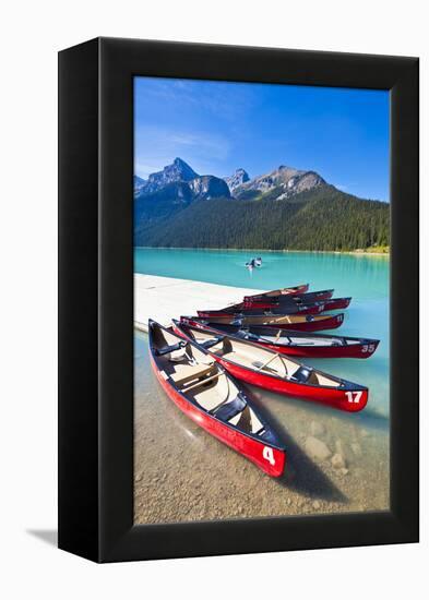 Red Canoes for Hire-Neale Clark-Framed Premier Image Canvas