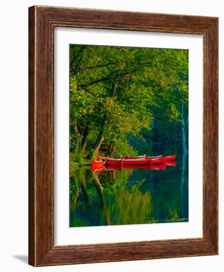 Red Canoes-Steven Maxx-Framed Photographic Print