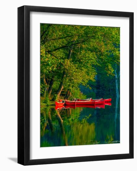 Red Canoes-Steven Maxx-Framed Photographic Print