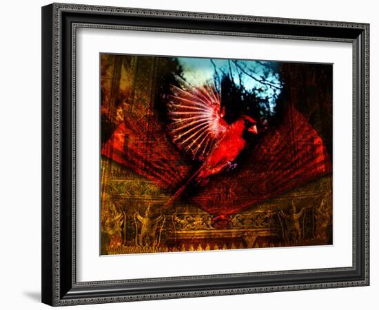 Red Cardinal Thai Temp-Daniel Stanford-Framed Art Print