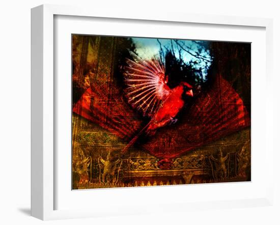 Red Cardinal Thai Temp-Daniel Stanford-Framed Art Print