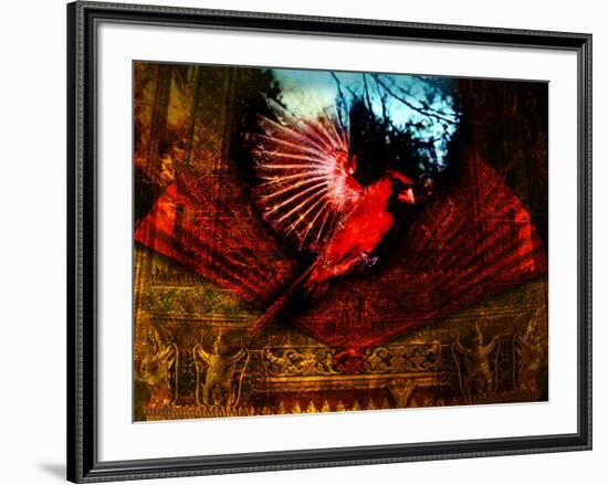 Red Cardinal Thai Temp-Daniel Stanford-Framed Art Print