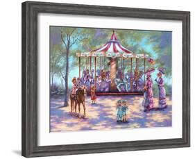 Red Carousel-Judy Mastrangelo-Framed Giclee Print