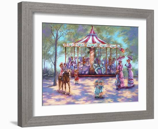 Red Carousel-Judy Mastrangelo-Framed Giclee Print