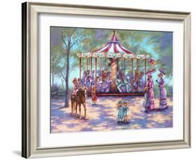 Red Carousel-Judy Mastrangelo-Framed Giclee Print