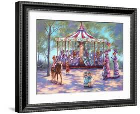 Red Carousel-Judy Mastrangelo-Framed Giclee Print