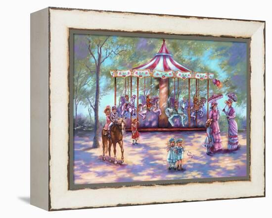 Red Carousel-Judy Mastrangelo-Framed Premier Image Canvas