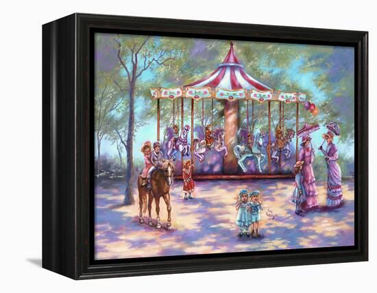 Red Carousel-Judy Mastrangelo-Framed Premier Image Canvas