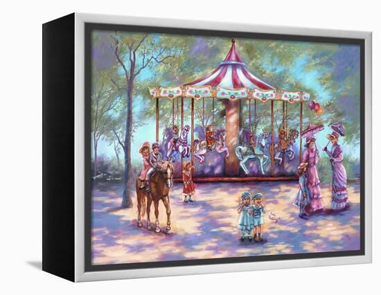 Red Carousel-Judy Mastrangelo-Framed Premier Image Canvas