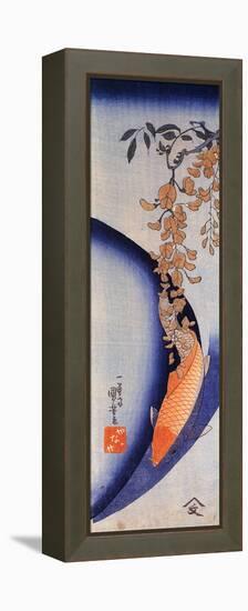 Red Carp under Wisteria-Kuniyoshi Utagawa-Framed Premier Image Canvas