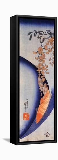 Red Carp under Wisteria-Kuniyoshi Utagawa-Framed Premier Image Canvas