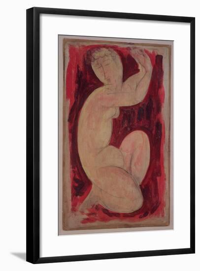 Red Caryatid, 1913-Amedeo Modigliani-Framed Giclee Print