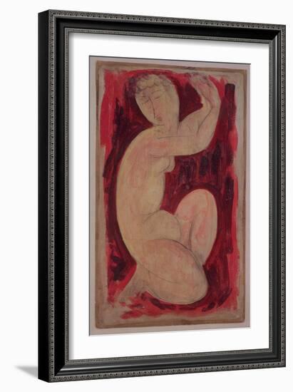 Red Caryatid, 1913-Amedeo Modigliani-Framed Giclee Print