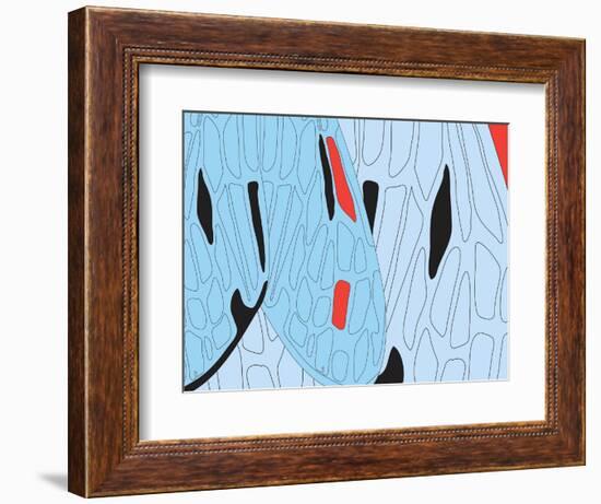 Red Cells on True Blue-Belen Mena-Framed Giclee Print