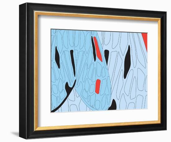 Red Cells on True Blue-Belen Mena-Framed Giclee Print