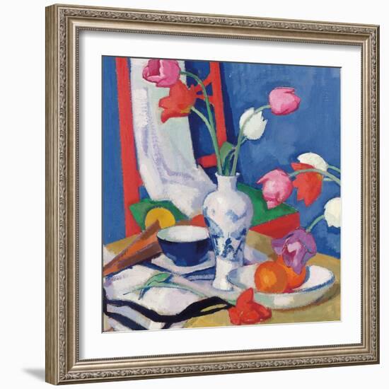 Red Chair and Tulips, c.1919-Samuel John Peploe-Framed Giclee Print