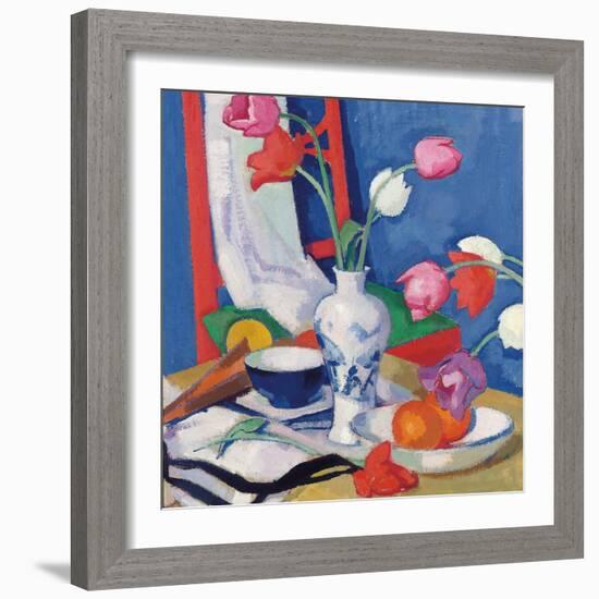 Red Chair and Tulips, c.1919-Samuel John Peploe-Framed Giclee Print