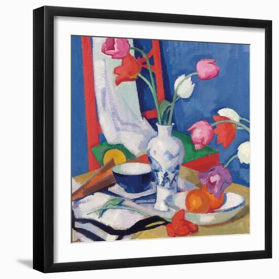 Red Chair and Tulips, c.1919-Samuel John Peploe-Framed Giclee Print