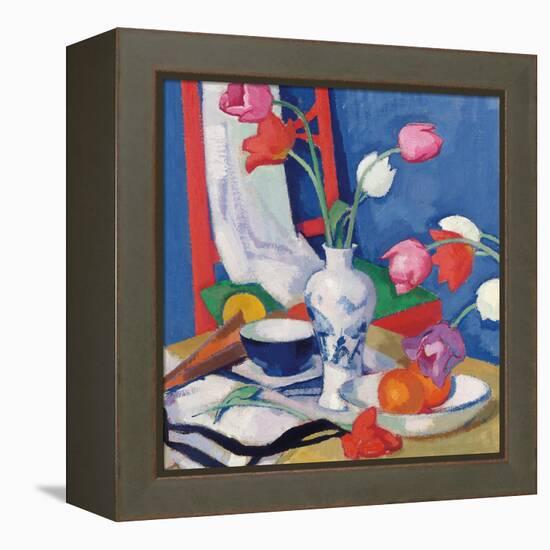 Red Chair and Tulips, c.1919-Samuel John Peploe-Framed Premier Image Canvas