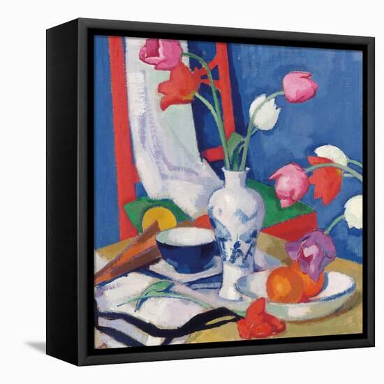 Red Chair and Tulips, c.1919-Samuel John Peploe-Framed Premier Image Canvas